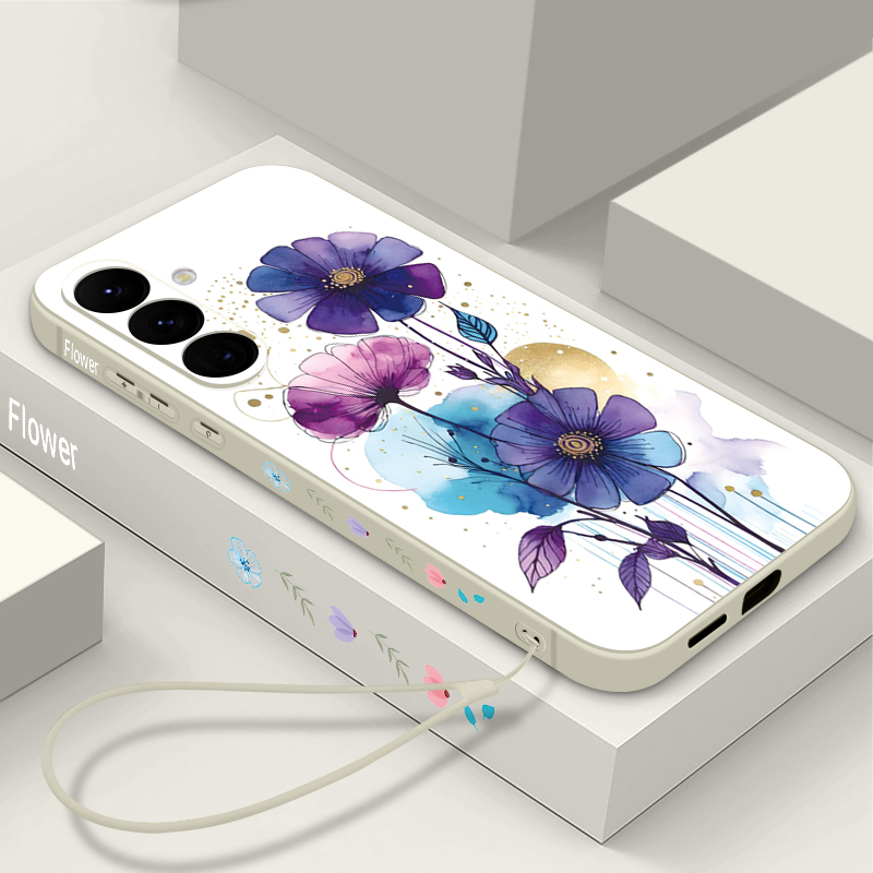 Samsung Galaxy A55 - Creative Flower Lanyard Phone Case For