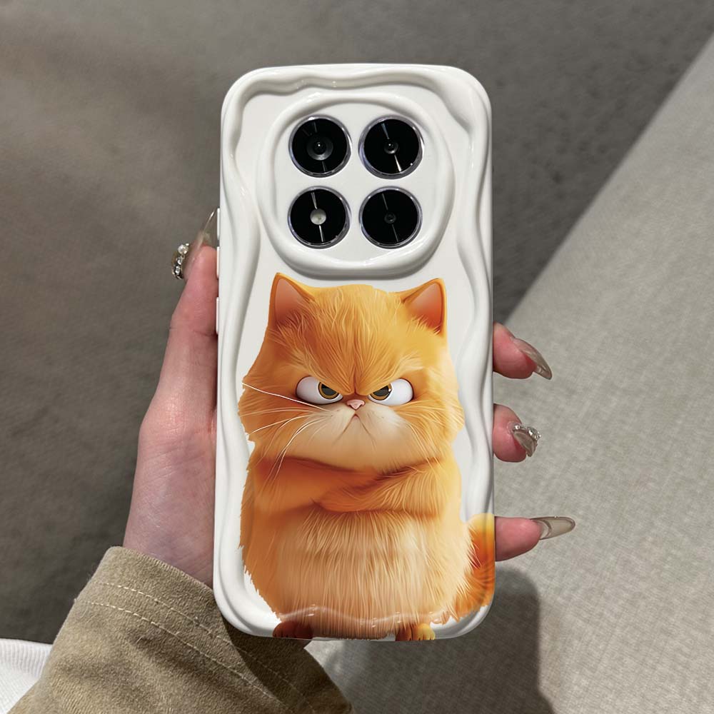Cartoon Fun White Orange Cat P - Xiaomi Redmi Note 14 review and price