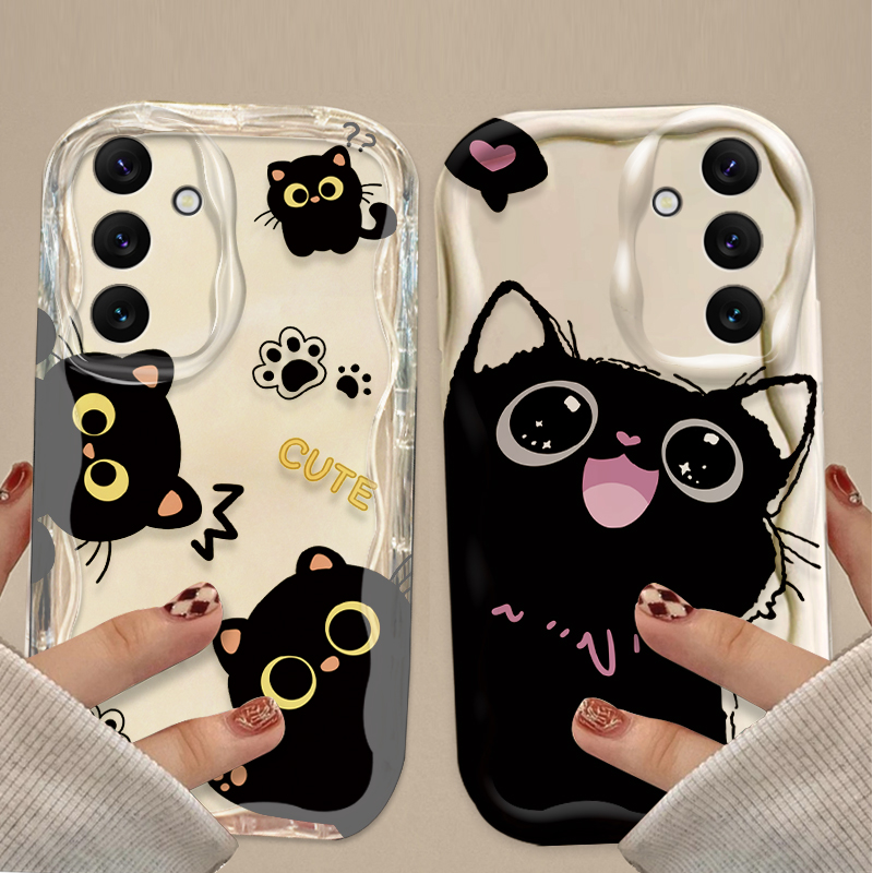 Cute Big Eyes Black Cat Case f - Samsung Galaxy A55 review and price